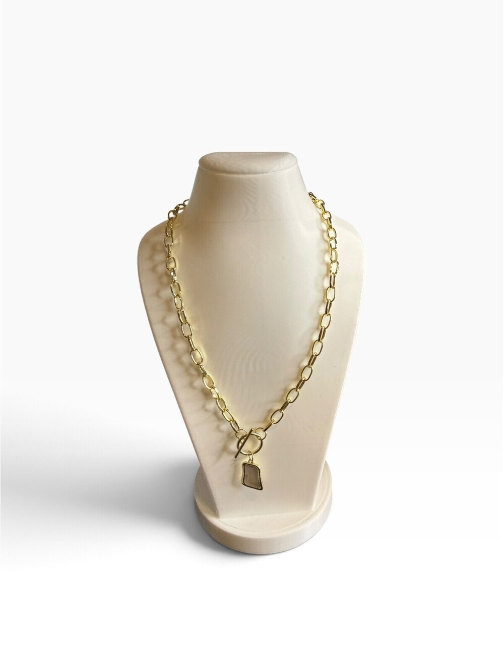 Savana by Urbanic Gold Tone Toggle Chain Pendant Necklace Modern Minimalist